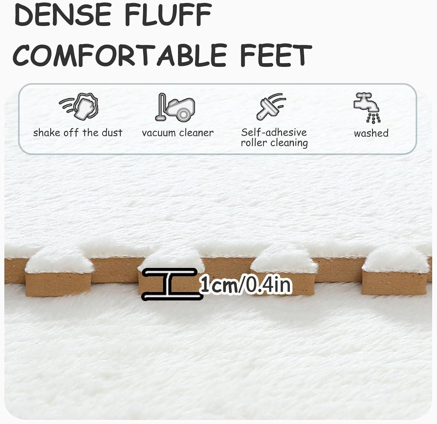 Ineinandergreifender Teppich Weiche Klettermatte, verdickte ineinandergreifende Teppichfliesen, Plüschschaum-Fußmatten, DIY-schneidbare quadratische Schaumstoff-Puzzle-Spielbereichsteppiche Dekoration