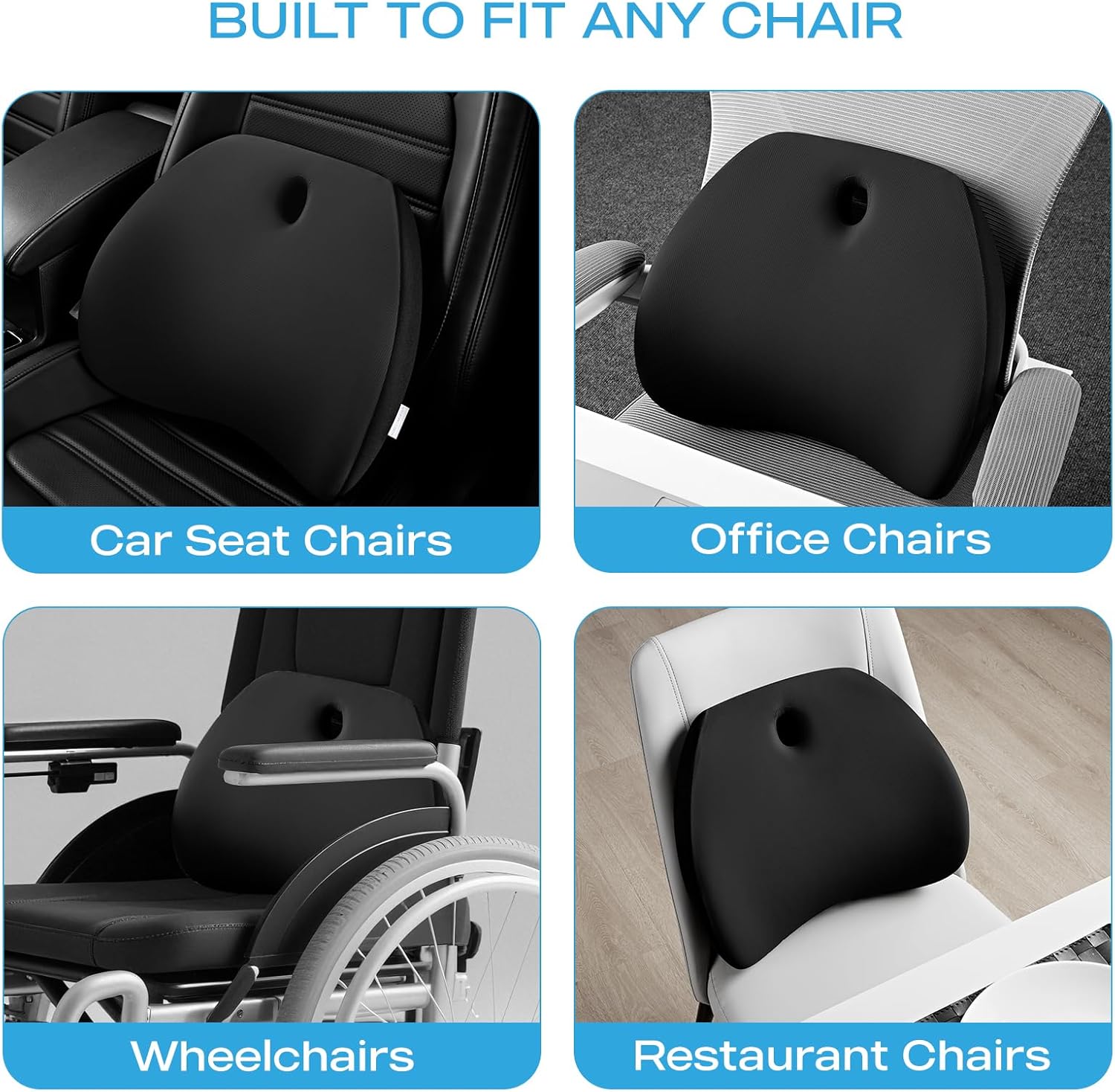 Road Comforts Memory Foam Lumbar Support Pillow – Ergonomic Back Cushion for Office, Car, Home & Travel – Lower Back Pain Relief, Removable Washable Cover (Black) - Image 7