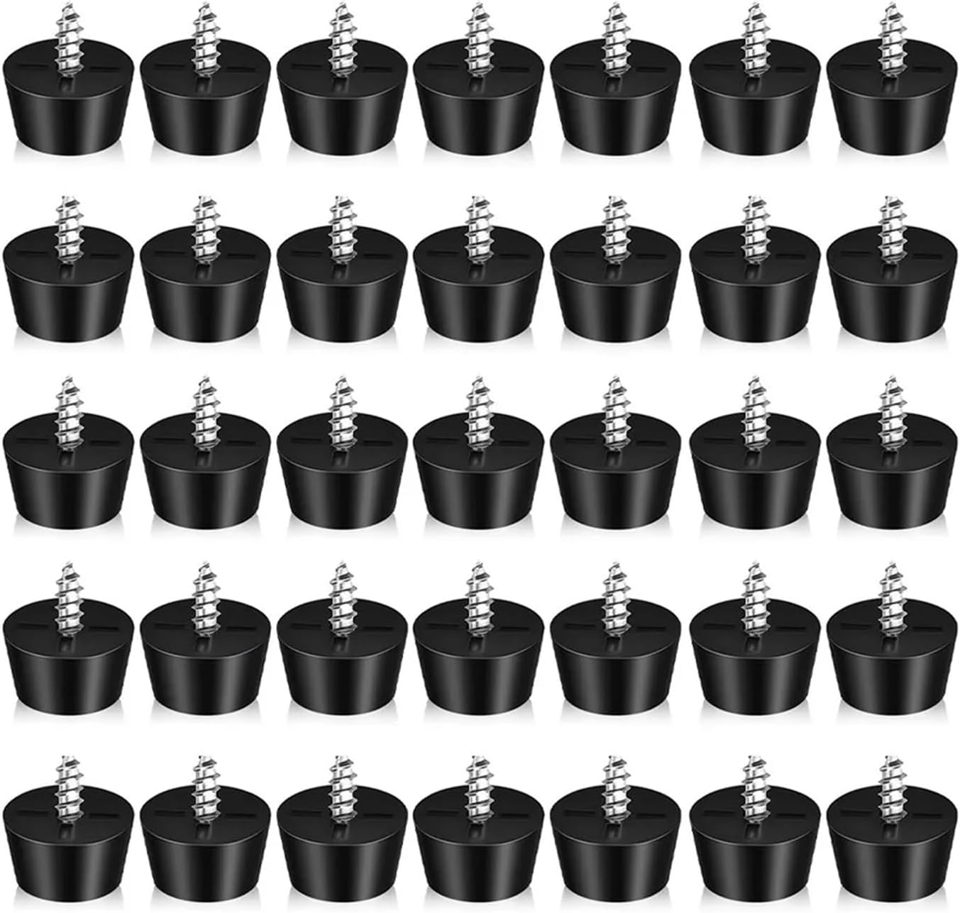 Chair Leg Floor Protectors 100Pcs Soft Rubber Furniture Feet Pads Anti Skid Floor Protector Vibration Dampening Leveling Legs for Chairs Tables Desks(2.5X2.5X0.9CM)