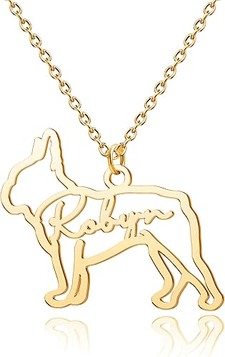 Collar con nombre conmemorativo de razas de perros con retrato de gato y mascota, cadena con colgante de animal delicado, joyería personalizada,