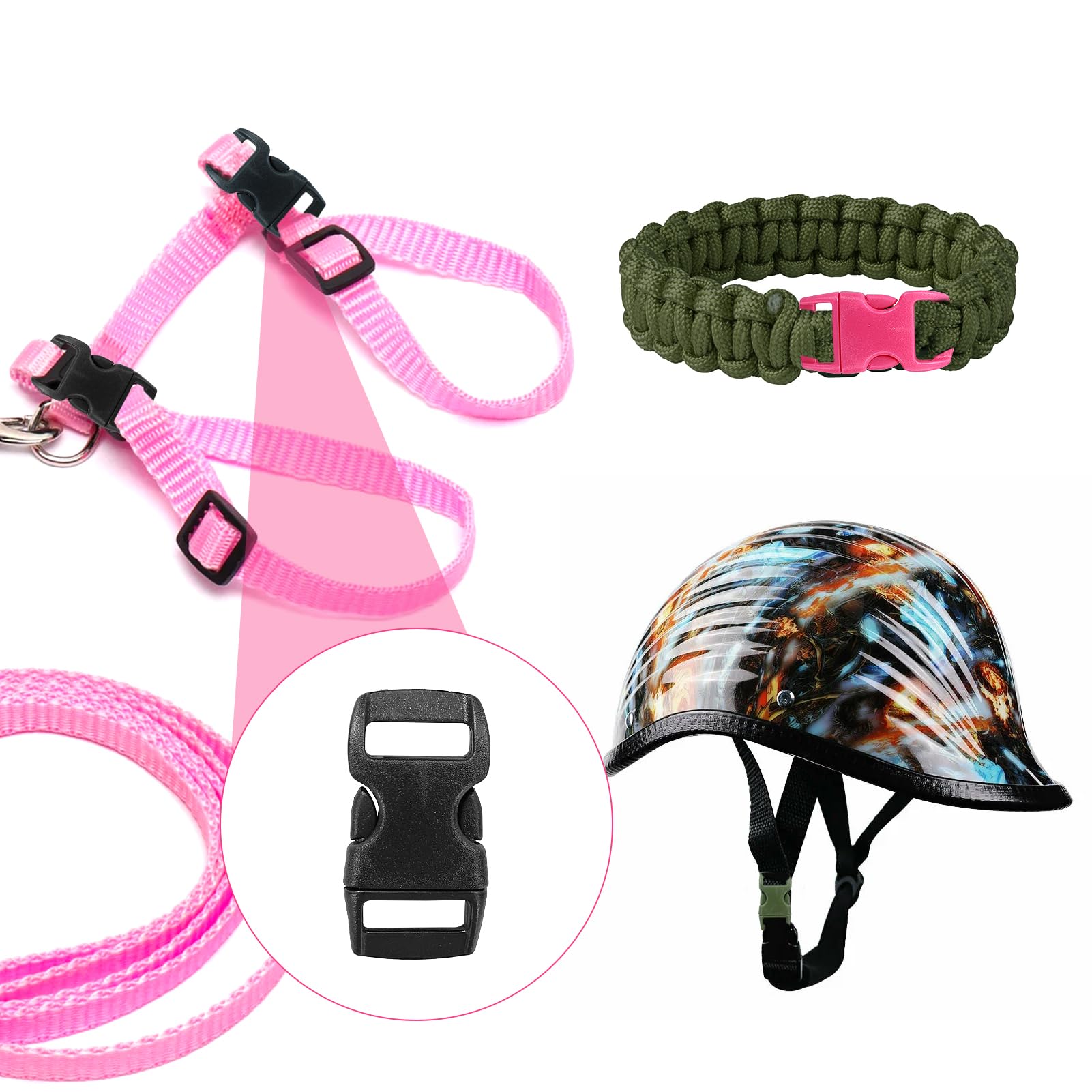 50 Pezzi Fibbie Plastic 10 mm,Laterali in plastica a sgancio rapido Mini Fibbie 3/8 Pollice,Multicolore Chiusure a Sgancio Rapido, Doppia Clip Fibbie Plastica,per Valigie,Cinghie