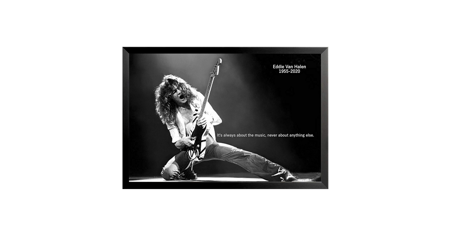 EDDIE VAN HALEN　置物　額　ピック　アート　インテリア　オブジェ Amazon.com: Buyartforless FRAMED Eddie Van Halen 1955-2020