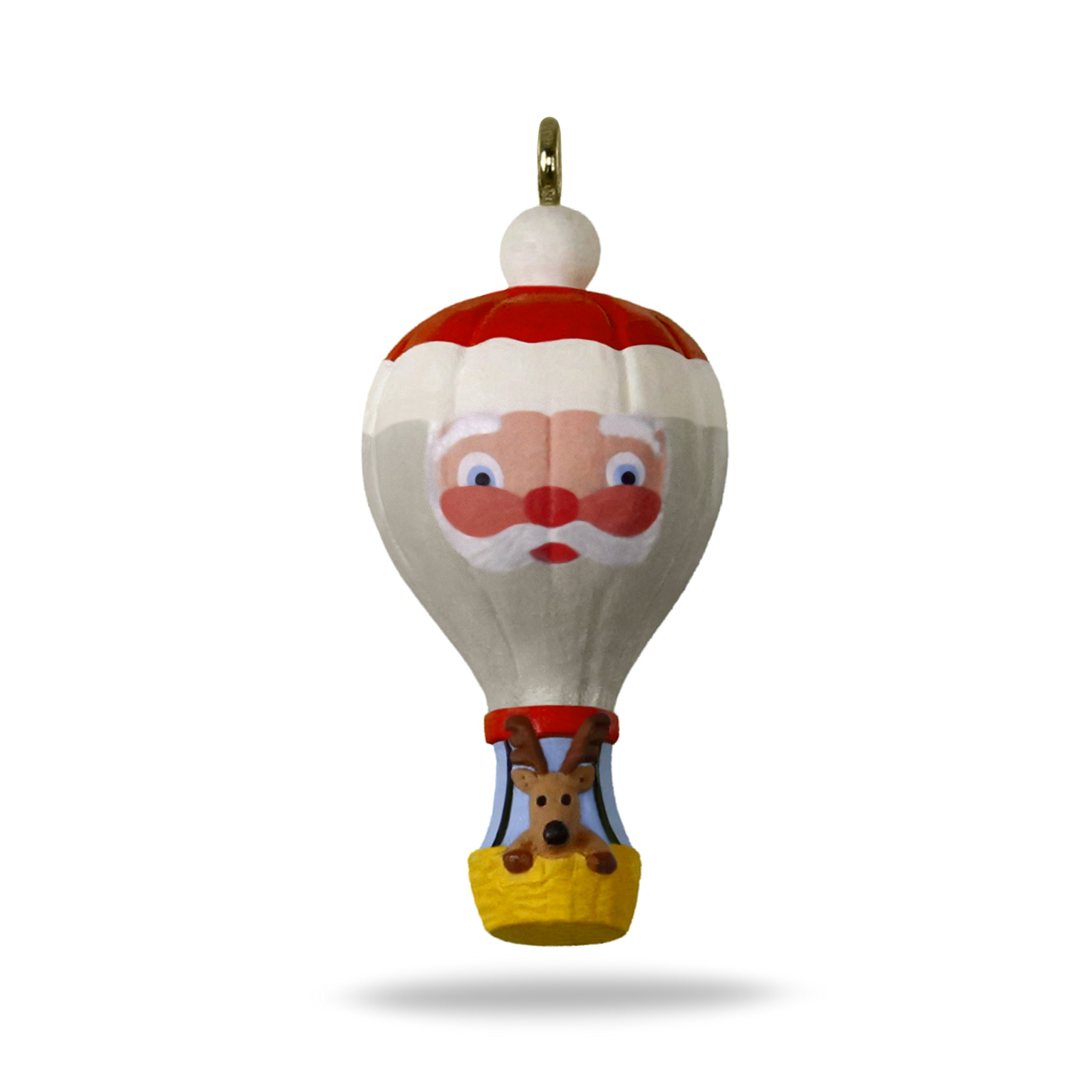Hallmark Keepsake mini ozdoba świąteczna 2018 rok data, Mikołaj gorące powietrze balon Up and Away miniatura, 3,5 cm