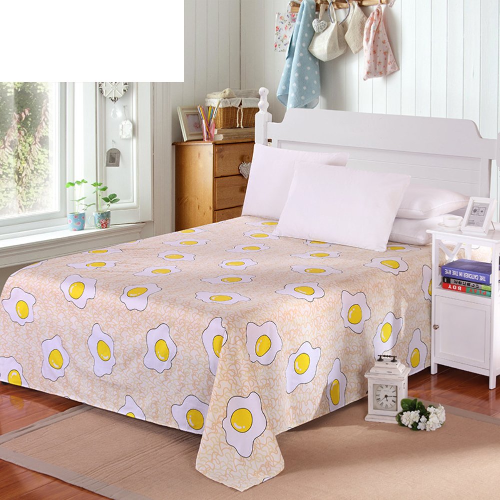 Feuilles de dortoir étudiant drap plat en coton de lits 160x230cm