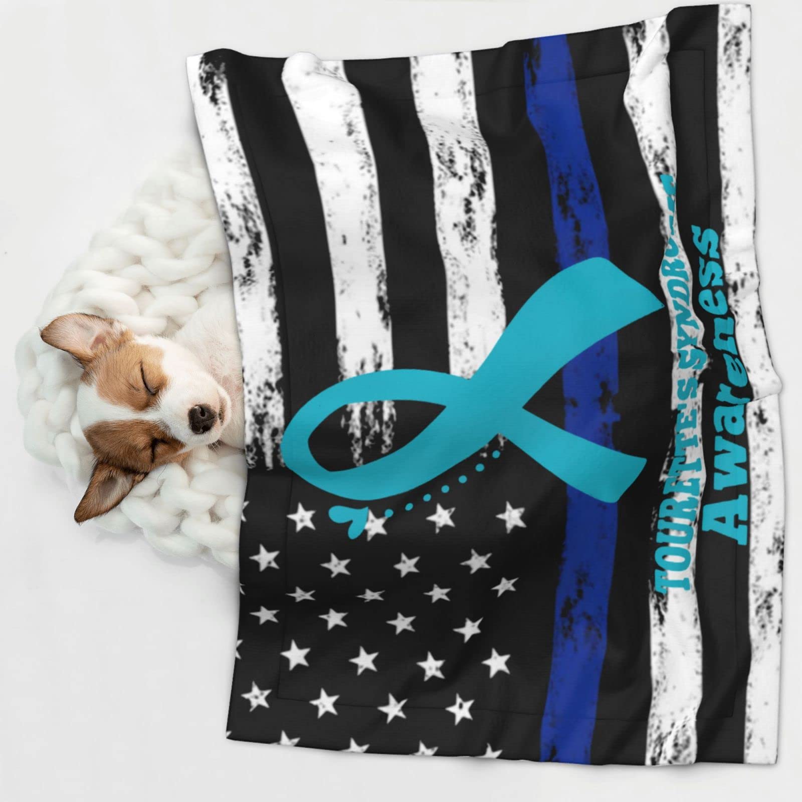 Tourettes Syndrome Awareness Soft and Cozy Pet Blanket for Dogs and Cats - Versatile and Comfortable Medium