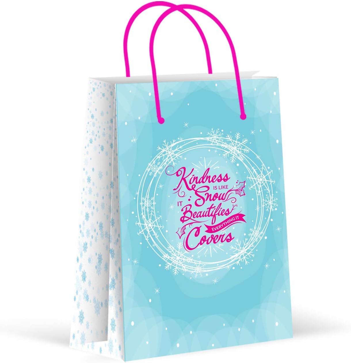Premium Snow Winter Wonderland Party Bags, Snowflakes Party Favor Bags, New, Treat Bags, Gift Bags, Goody Bags, Party Favors, Party Supplies, Decorations, 12 Pack