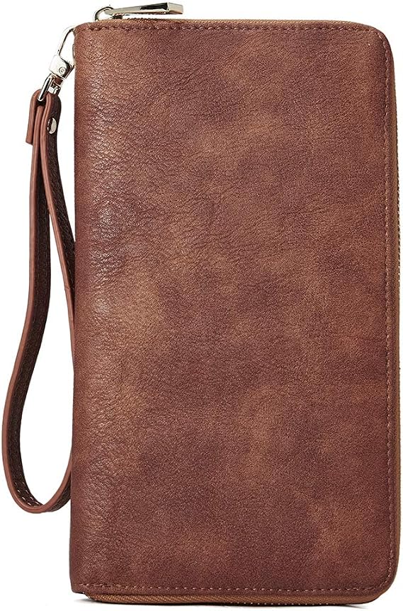CLUCI Women Wallet Large PU Leather Wristlet Purse for Women RFID Blocking Zip Around Card Holder Ladies Travel Clutch | RFID