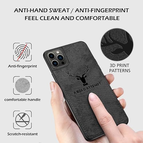 Miniatura 5 de Funda protectora de tela de TPU con textura suave de lujo para iPhone 13 Pro Max, resistente a la suciedad, antigolpes, antihuellas, protección de