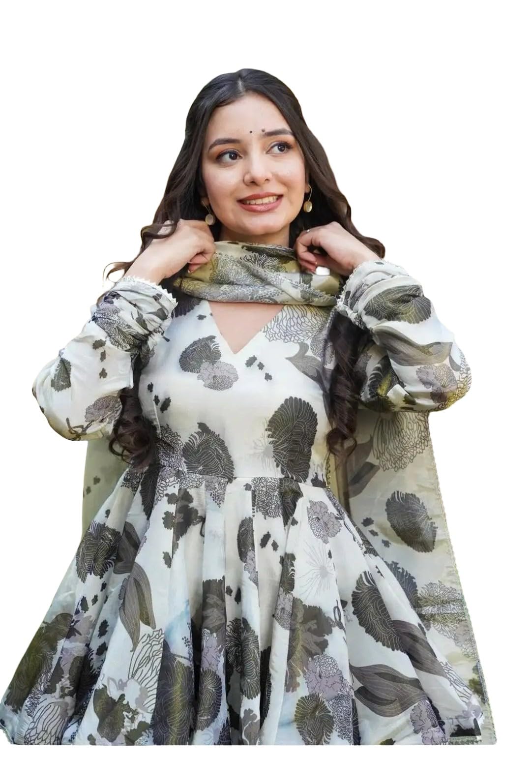 Floral Peplum Sharara Set (IN, Alpha, XL, Regular, Green)