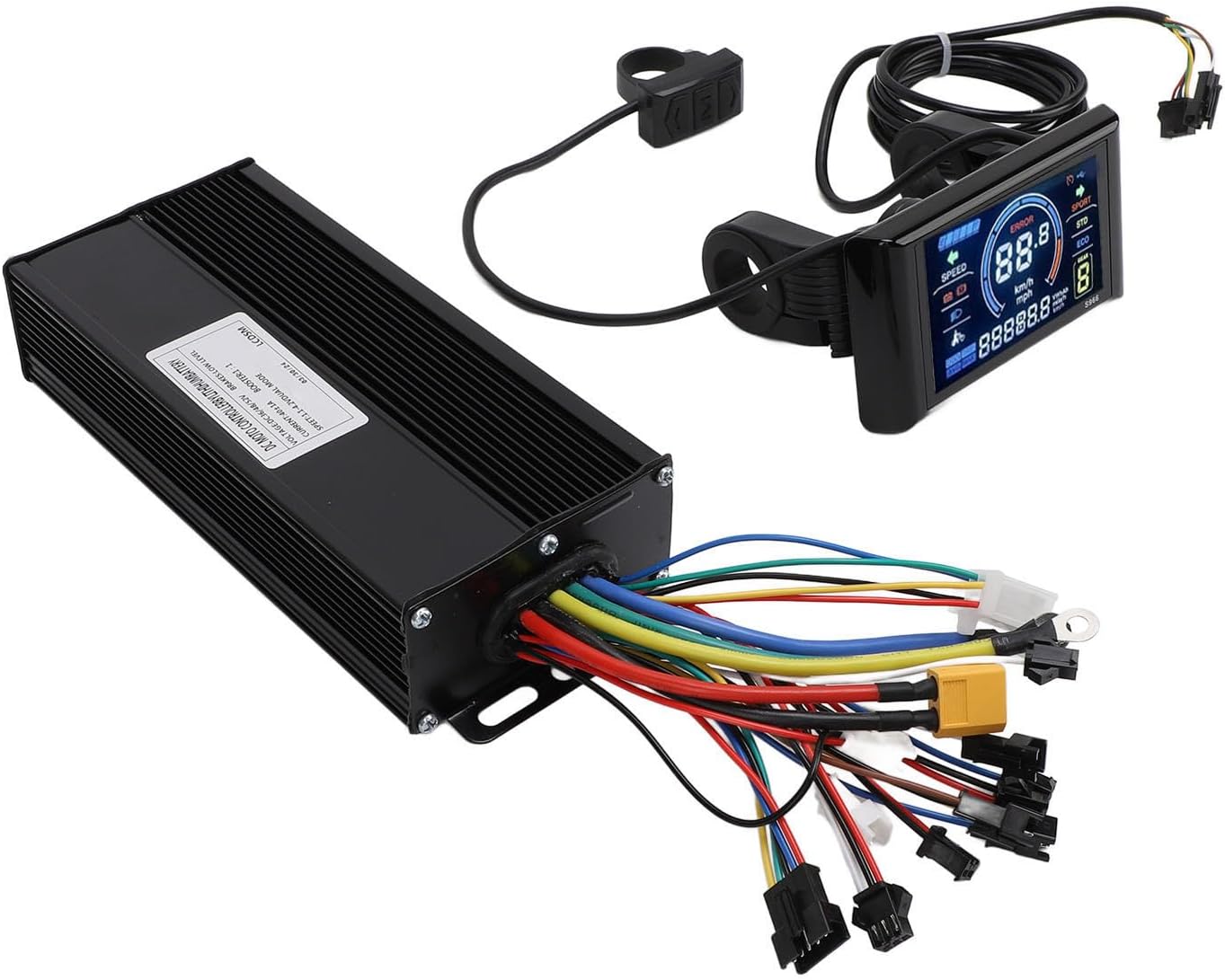 Luqeeg 36V-52V Electric Cycle Controller with S966 Color Display Panel, 40A 3 Mode Cycling Motor Controller for Brushless Motor