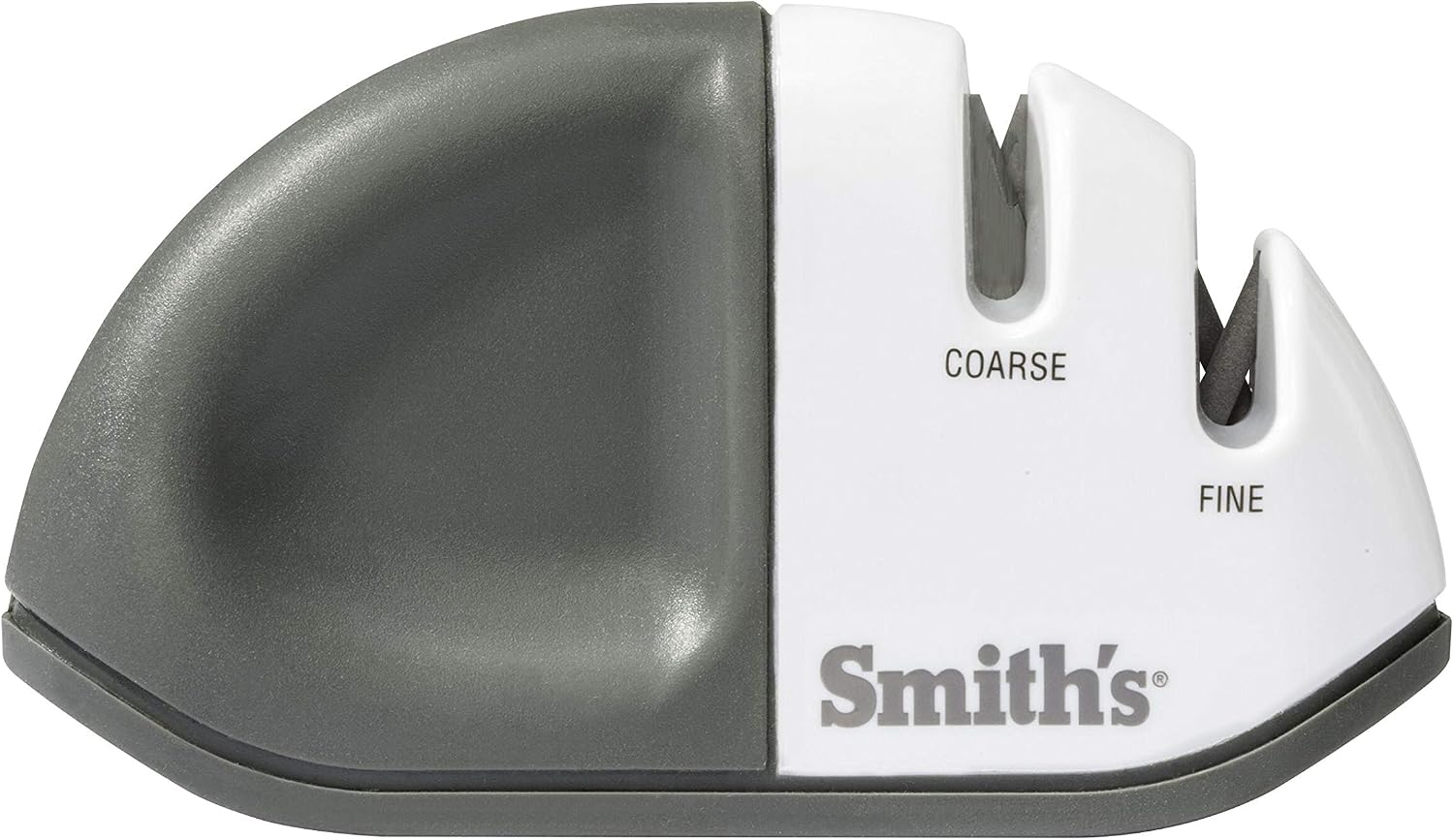 Smith's 51003 Diamond Edge Grip™ MAX 2-Stage Sharpener – White - Compact - Non-Slip Base - Patented V Grip – Sharpen Knives & Scissors - Diamond & Ceramic Sharpeners
