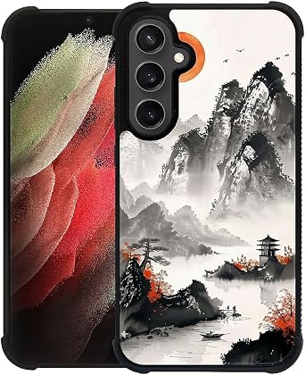 CARLOCA for Samsung Galaxy S23 FE Case, Chinese Sun Mountain Tower Garden Fashion Pattern Design for Girl Shockproof Anti-Scratch Hard PC Back Case for Samsung Galaxy S23 FE