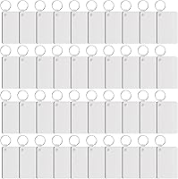 Vista 1 de Duufin 120 piezas de llavero de sublimación en blanco rectángulo de transferencia de calor de doble cara MDF tablero llavero en blanco
