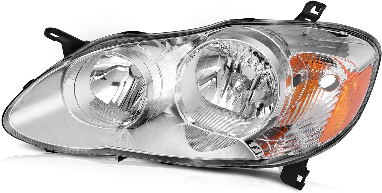 Headlight Assembly Compatible with for Toyota Corolla 2003-2008 Bulbs Not Included 55055170AE CH2503122