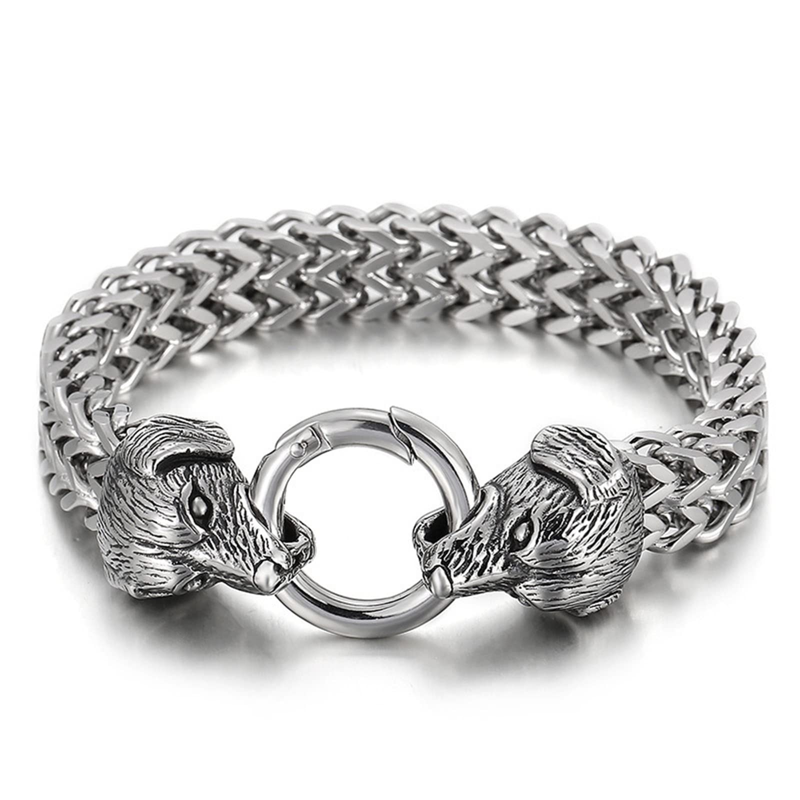Pulseras Amigas, Cabezas De Animales del Zodiaco Pulsera Pareja Plata Regalo para el cumpleaños de San Valentin