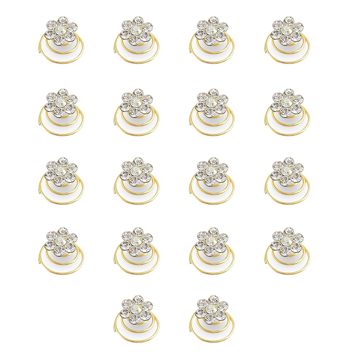 Sanas Spiral Juda Pin With Stone (18Pcs) Spring Bun Maker Bridal Hair Accessories for Women and Girls – Golden (18Pcs) (Golden- Crystal Rhinestone) Sanas Spiral Juda Pin With Stone (18Pcs) Spring Bun Maker Bridal Hair Accessories for Women and Girls – Golden (18Pcs) (Golden- Crystal Rhinestone)