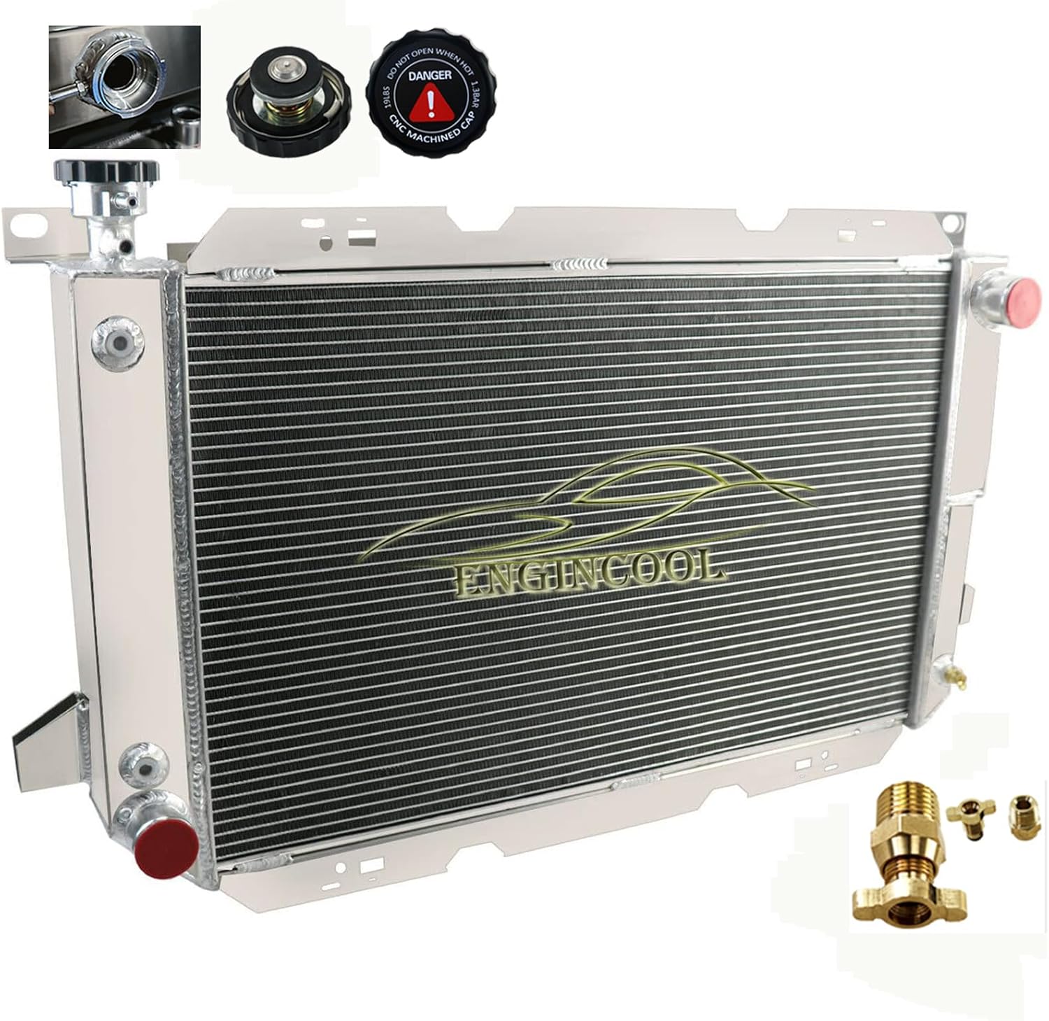 3 Row Core Radiator for 1985-1997 Ford Bronco F250 F350 F150 F Super Duty F53 V8 5.0L 5.8L 7.3L Pickup Radiators Full Aluminum Radiador