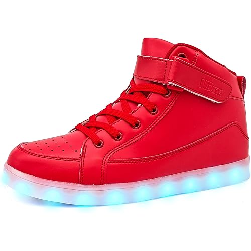 IGxx LED Light Up Shoes for Men USB Recharging High Top LED Sneakers Women Kids
