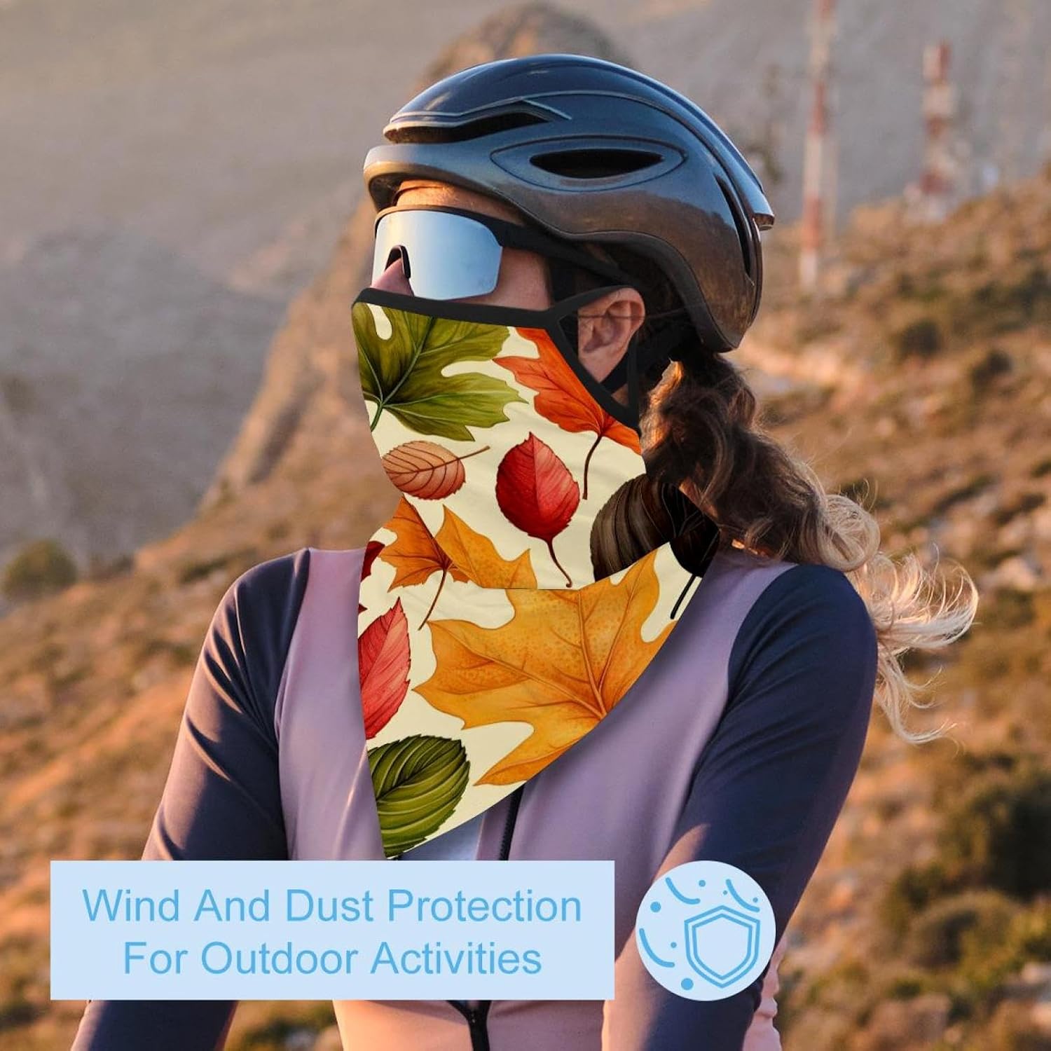 4 Pieces Thanksgiving Leaves Neck Gaiter Bandana Face Mask, Sun Cooling Scarf Gator Cover Head for Men Women