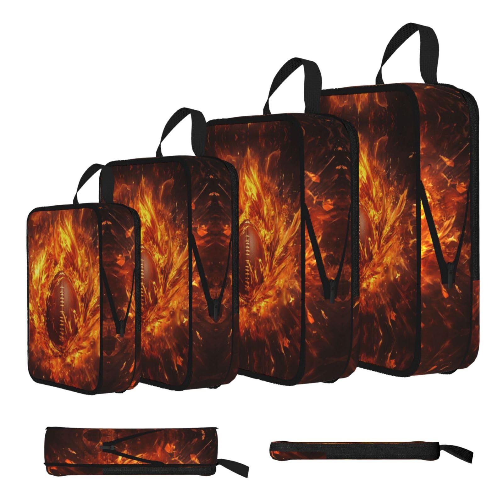 Burning Rugby Compression Packing Cubes 4 Piece Set
