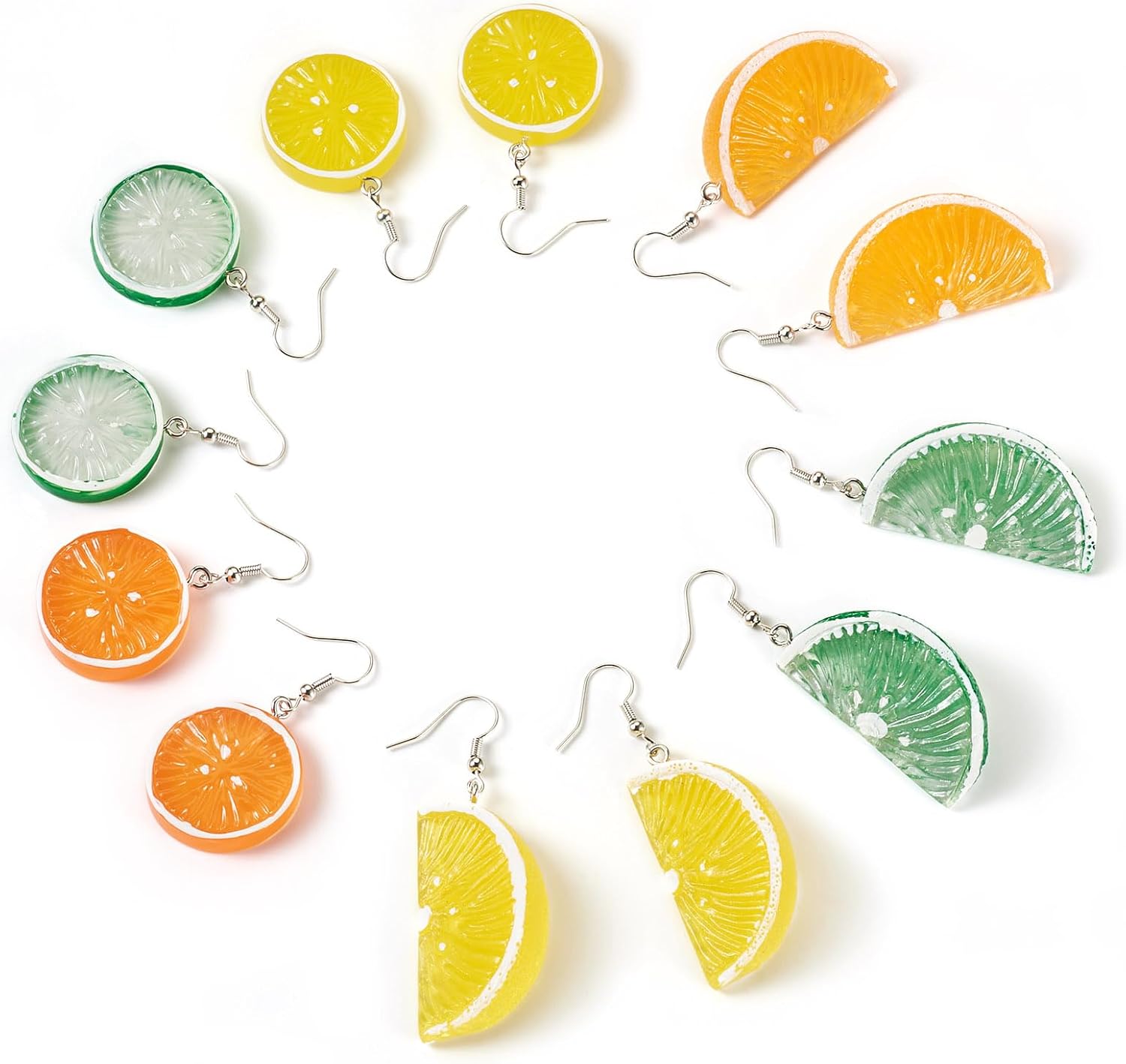 Craftdady 6 Pairs 3D Lemon Earrings for Women Resin Fun lemon drop Dangle Earring Kawaii Citrus Fruit Earrings for Party Birthday Jewelry - Image 2