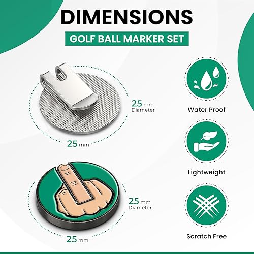 Miniatura 10 de Marcador de pelota de golf de dedo medio definitivo, clip magnético para sombrero, marca de bola de alineación, divertido accesorio de golf, regalo