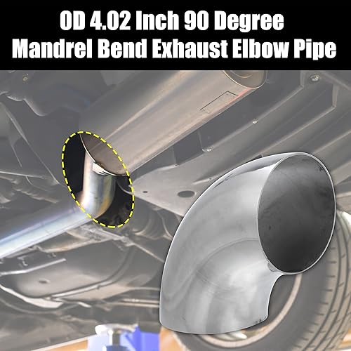 Miniatura 2 de X AUTOHAUX 2 unids OD 4 pulgadas 90 grados mandril curva codo SS304 tubo de acero inoxidable tubo de escape codo tubo de escape para coche sistema