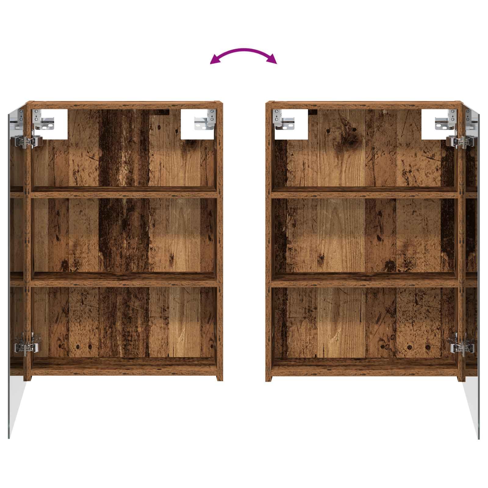 vidaXL Badezimmerschrank-Set 3 pcs 130 x 14,5 x 70 cm Holzwerkstoff, Badezimmer-Schrank, rechteckiger LED-Spiegel, moderner Wand-Organizer, praktischer Platzsparer