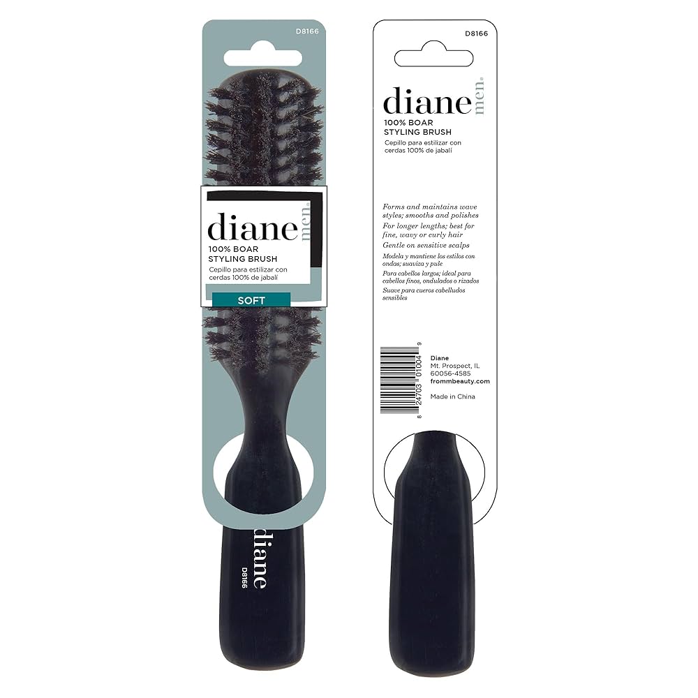 Hcoviv Hochwertige Mini-Rundbu00fcrste, Wildschweinborsten-Haarbu00fcrste