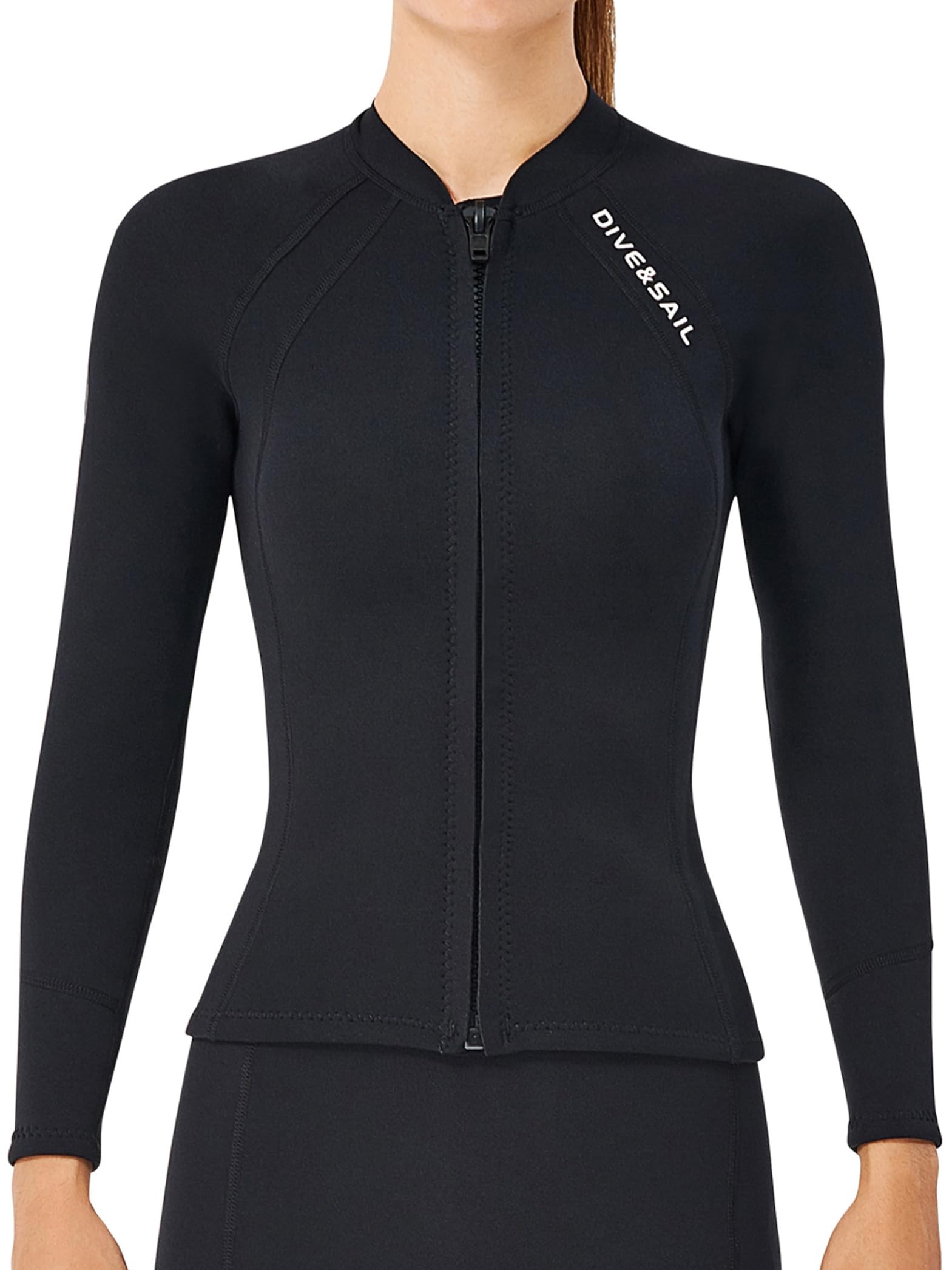 Giacca in neoprene da donna, 2 mm, giacca a maniche lunghe, per immersioni, rashguard per surf, nuoto snorkeling