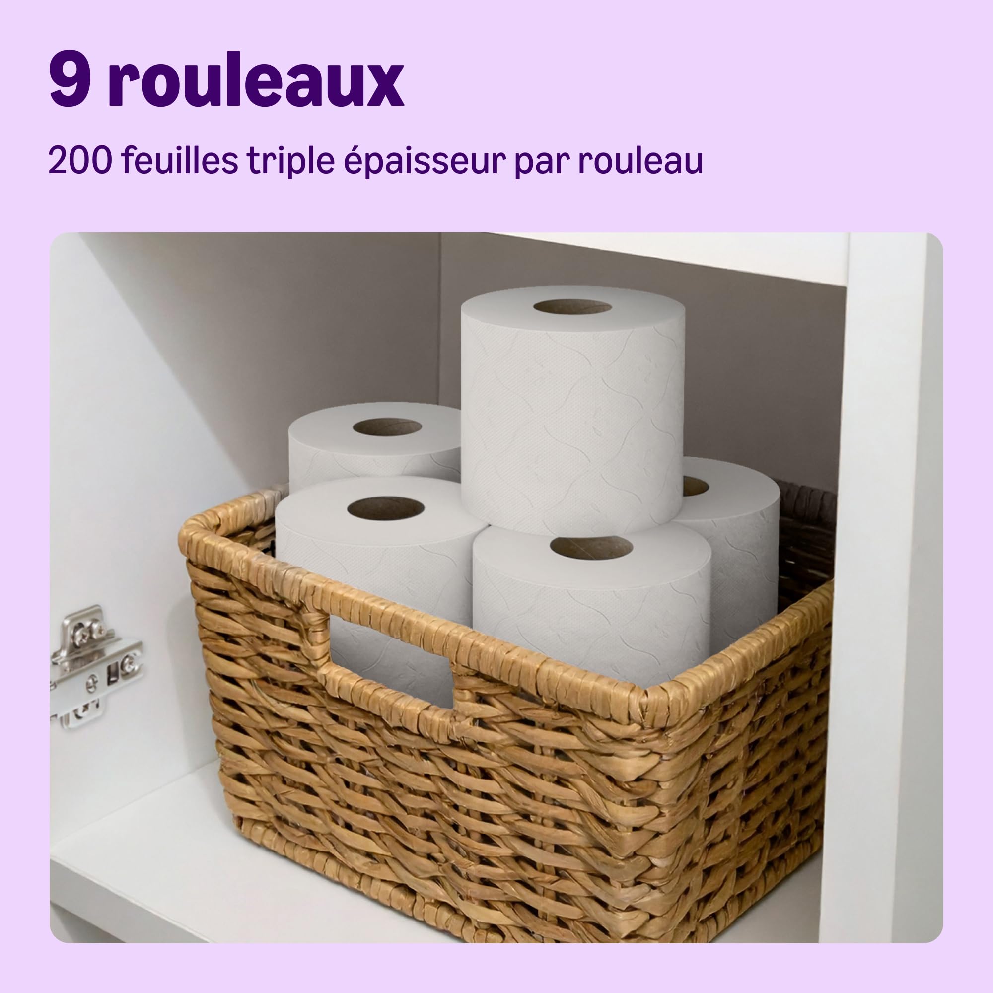 by Amazon Papier Toilette, 3 Épaisseurs Matelassé, Doux et Soyeux, 9 Rouleaux (1 Paquets de 9), 200 Feuilles par Rouleau, Certifié FSC - 3