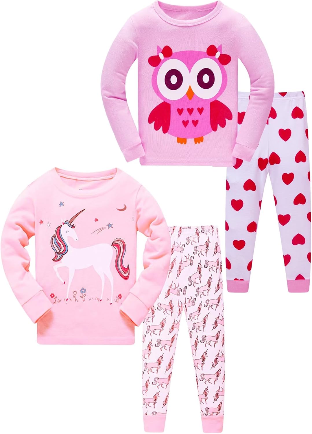 Boys Pajamas 4-Piece Pyjama Set for Kids Boys Clothes 3-12 Years PJs