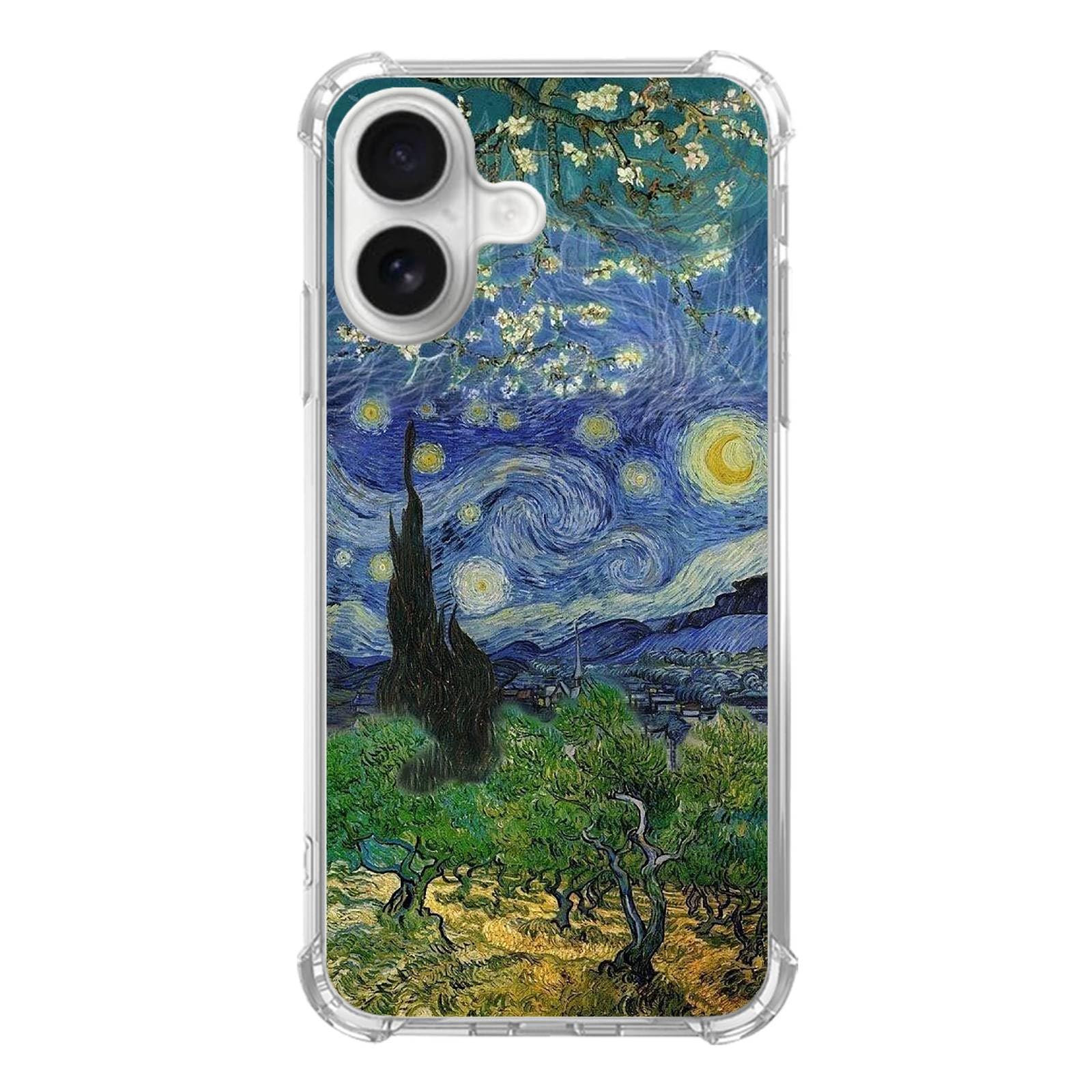 Wizeyake Van Gogh Paintings Phone Case Compatible with iPhone 16, Three Artworks from Van Gogh Art Case for iPhone 16, Unique Soft TPU Bumper