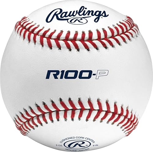 Miniatura 6 de Rawlings Pelotas de béisbol de práctica de costura elevada | R100-P | Escuela secundaria/juventud | 6 unidades