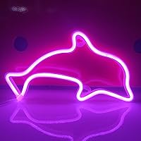 Vista 8 de JYWJ Dolphin Neon Sign,USB or 3-AA Battery Powered Neon Light,LED Table Decoration,Bedroom Wall Decoration,Birthday Gift,Wedding Supplies Business