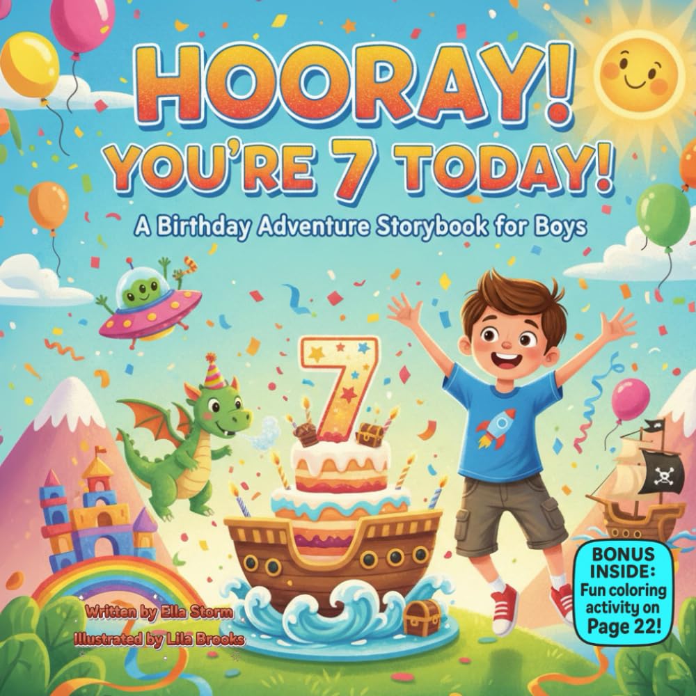 Hooray! You’re 7 Today!: A Birthday Adventure Storybook for Boys