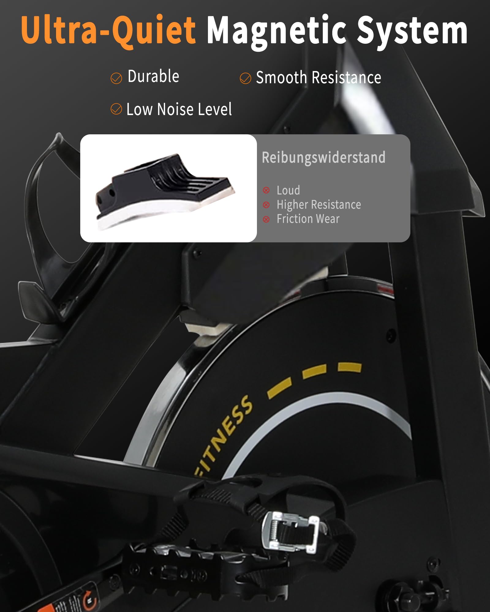 ISE Rower treningowy z wyświetlaczem LCD i monitorem tętna, do domu, ergometr, rower do użytku wewnątrz i na zewnątrz, rower treningowy z uchwytem i regulowanym oporem