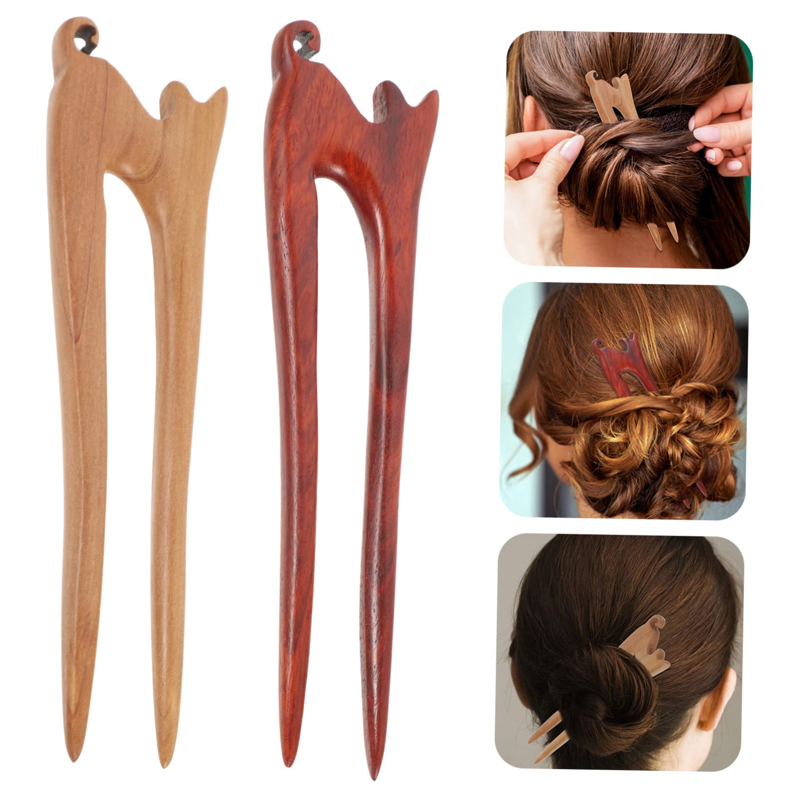 DOITOOL 6stücke Teiliges Holz-haarforken Für Vintage Katzen-haarstäbe Aus Und Pflaumenholz Zum Hochstecken Von Frisuren Und Haarschmuck Für Kreative Styles