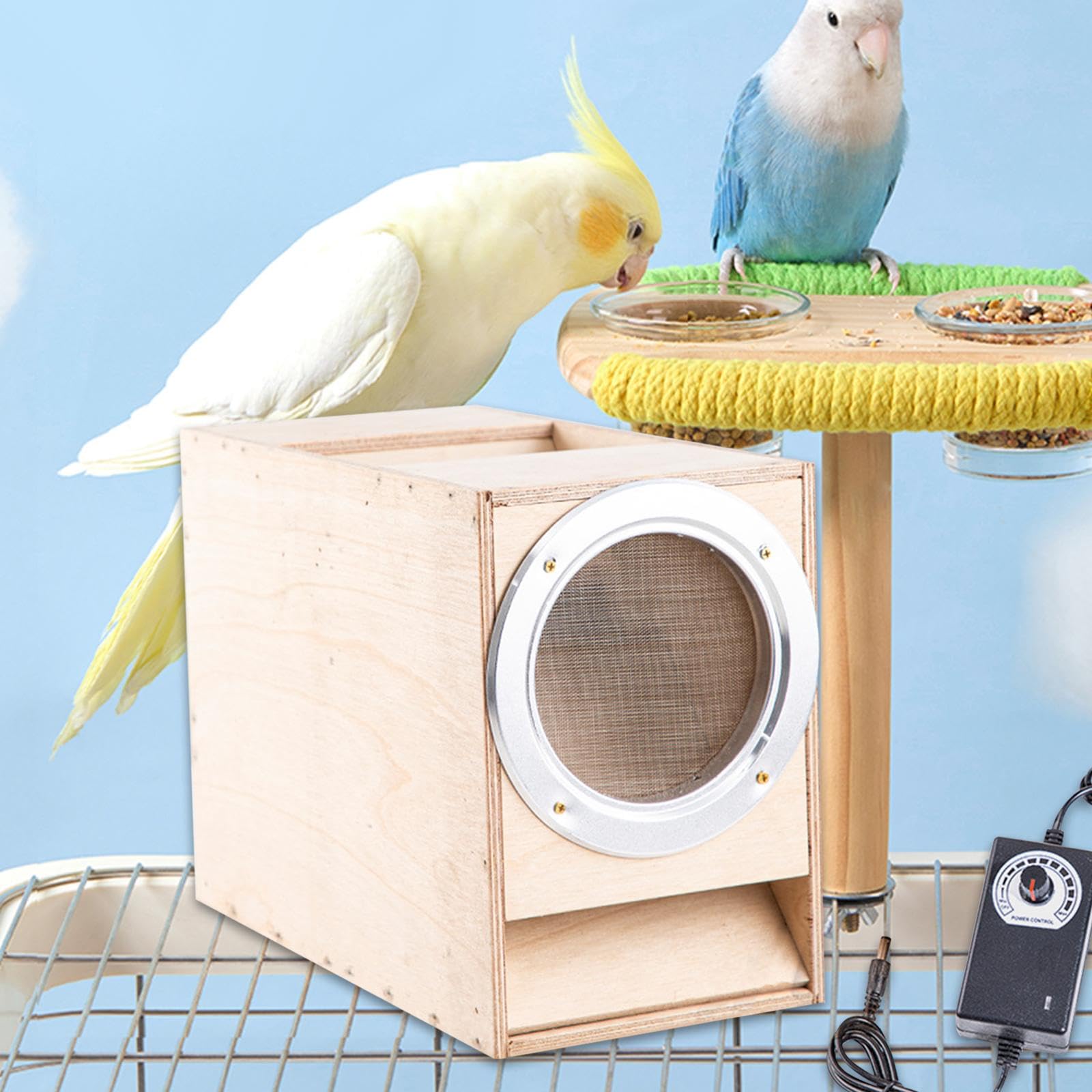 Generic Grain Blown Shell Machine Wind Sheller with Filter Screen DIY Wooden Assembly Box Bird Food Blowing Machine for Yard Shops, Small