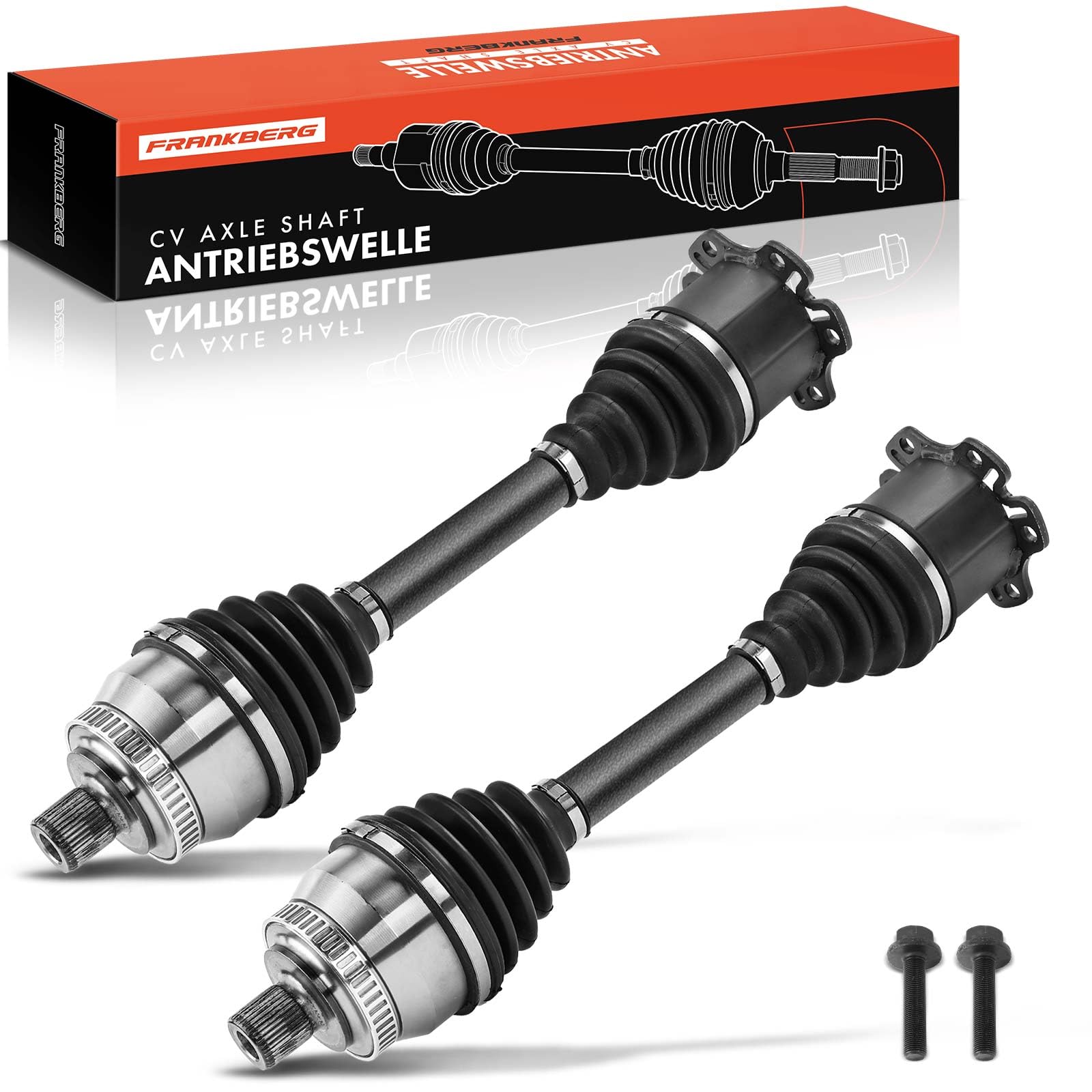 Frankberg 2x Eje motriz Eje de transmisión Caja de cambios manual con ABS Ring Eje delantero Compatible con Galaxy WGR 1.9L-2.8L 1995-2006 Alhamb.ra 7V8 7V9 1996-2010 Replace# 7M3407271