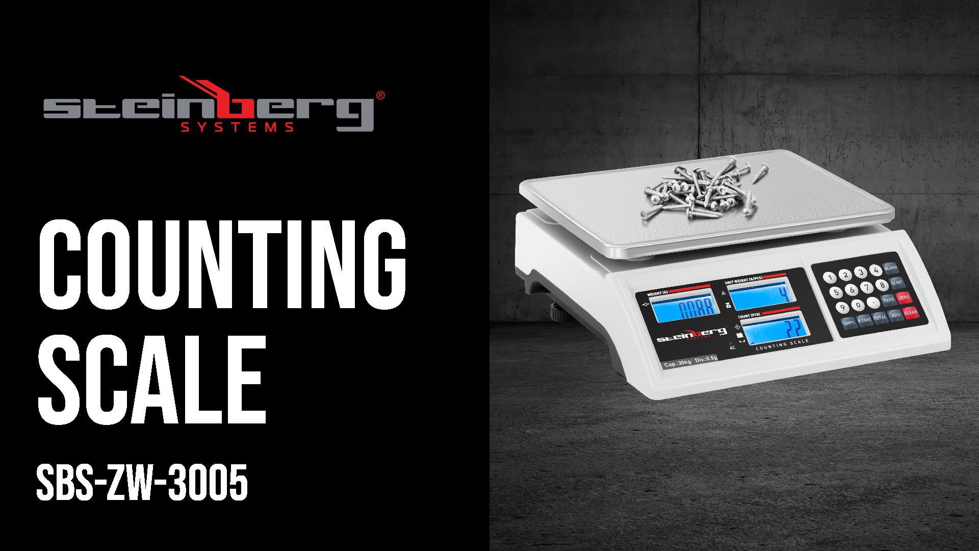 Steinberg Systems Digital Counting Scale – 30kg Capacity, 0.5g Accuracy, LCD Display, For Inventory & Parts