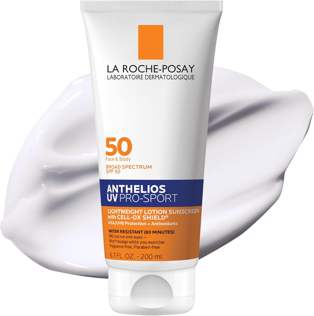 Protector solar facial y corporal La Roche-Posay Anthelios UV Pro-Sport SPF | Protector solar invisible, de absorción rápida y resistente al agua de larga duración para la cara, el cuerpo y los deportes. Fórmula ligera y transpirable.