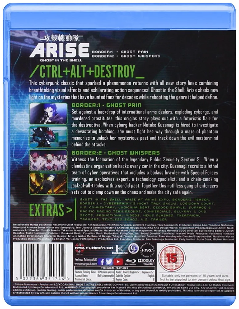 その他 Ghost in the Shell Arise: Bord [Blu-ray] [Import anglais] Amazon.com: Ghost in the Shell: Arise - Border 1 - Ghost