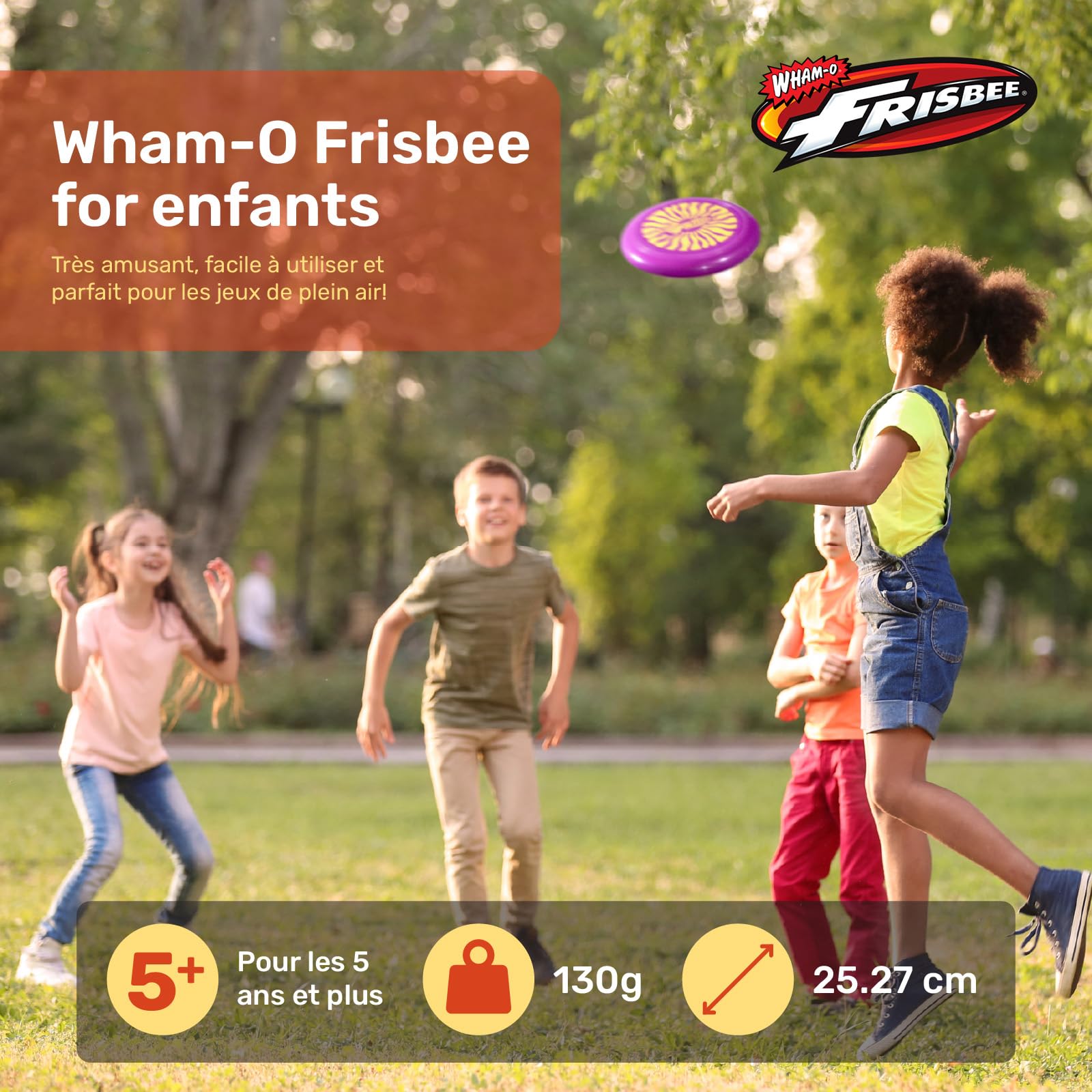Wham-O Frisbee Cool Flyer Disque Volant, 25.27cm Jouet Léger pour Enfants Adolescents Garçons Filles 5 Ans et Plus, pour Plage Parc Jardin - 130g