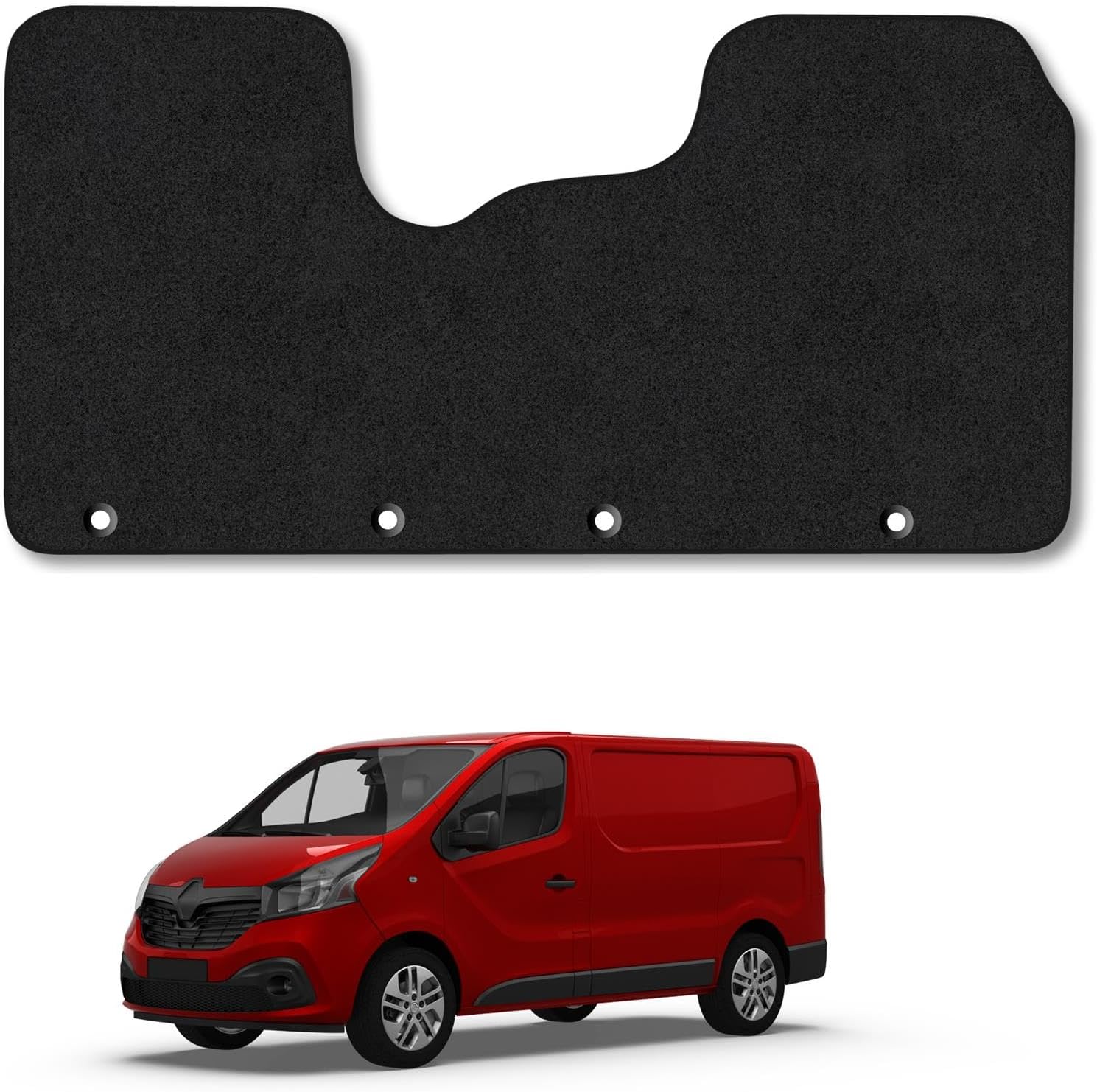 Renault Trafic (2014+) Van Mats Accessories Tailored Fit Carpet Car Floor Mats Non Slip Black Trim Compatible Accessory Anti Slip Full Coverage Durable Granulated Backing Hand-Finished Clips