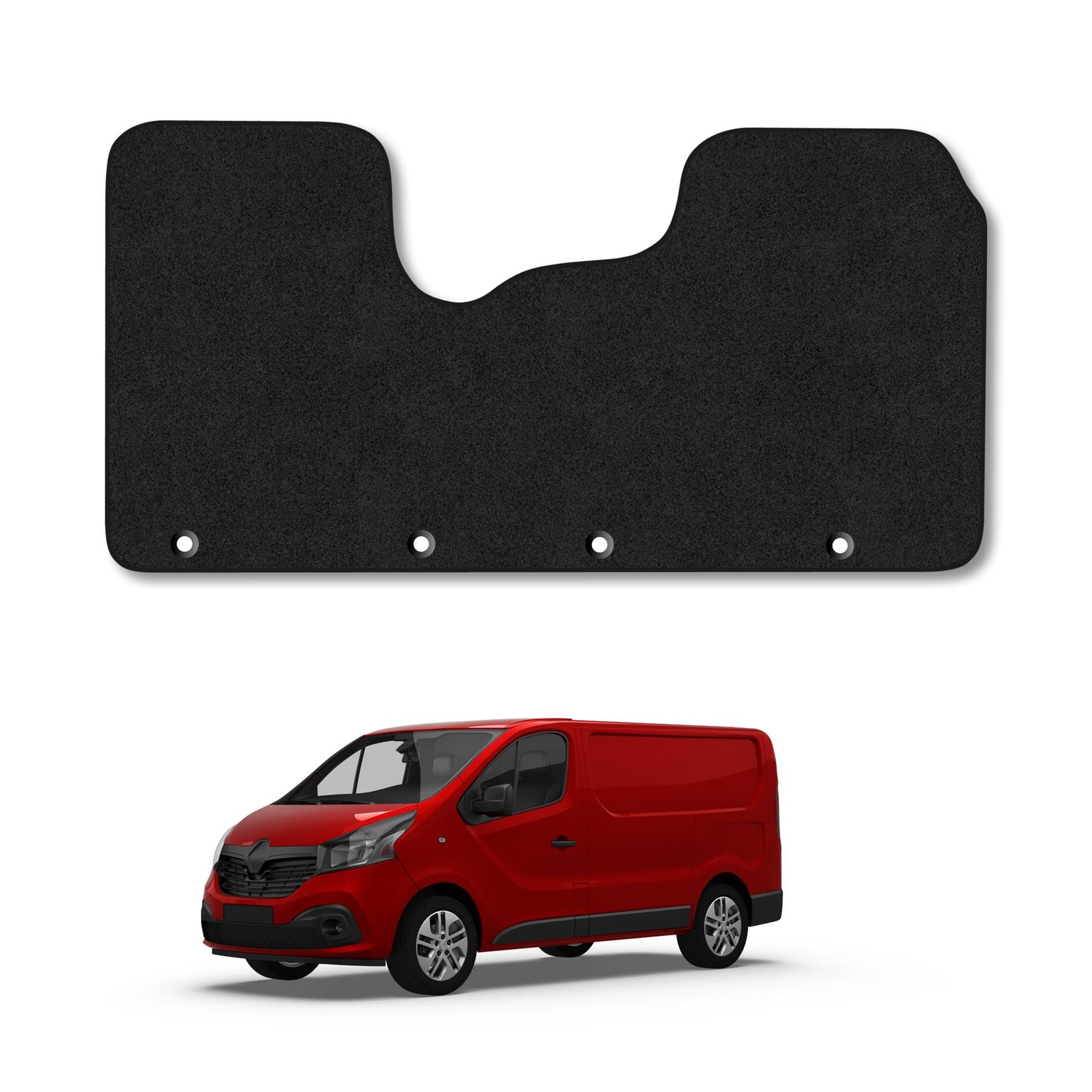 Renault Trafic (2014+) Van Mats Accessories Tailored Fit Carpet Car Floor Mats Non Slip Black Trim Compatible Accessory Anti Slip Full Coverage Durable Granulated Backing Hand-Finished Clips