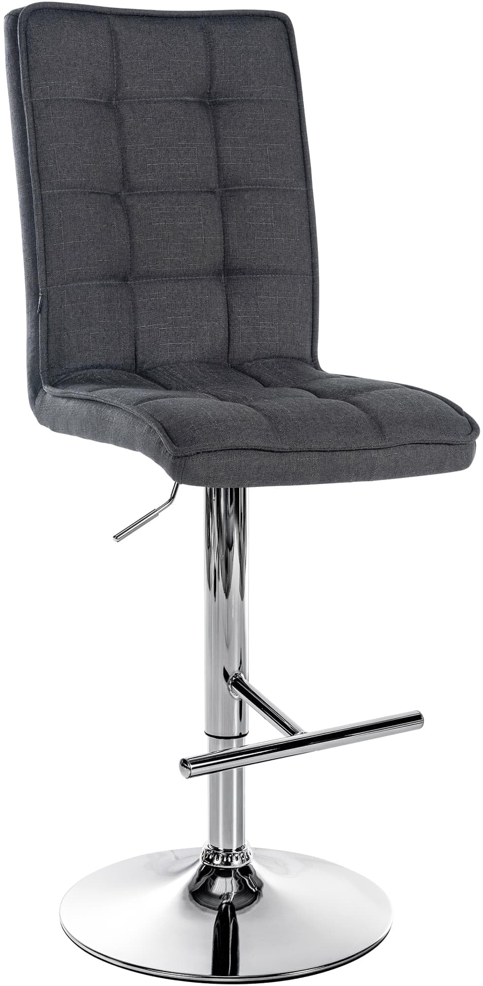 CLP Taburete De Bar Peking Tapizada En Tela con Base Metálica I Silla De Altura Ajustable Giratoria con Reposapiés, Color:Azul, Color del Marco:Negro