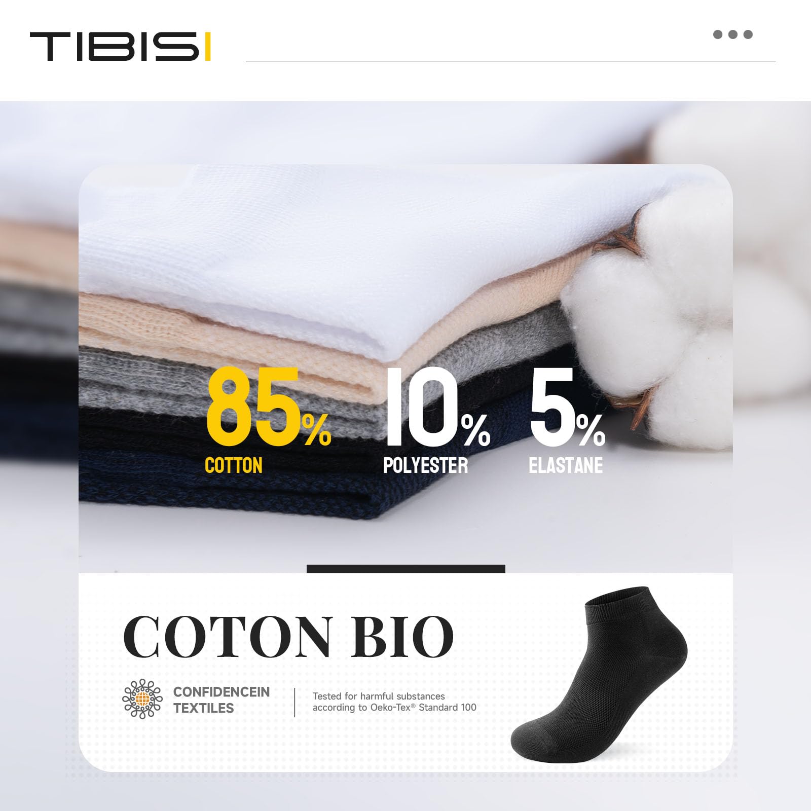 TIBISI Calzini calzini da uomo (10 paia) calzini sportivi, calzini da tennis, calzini da corsa, calzini da trekking, calzini corti, traspiranti per uomo e donna