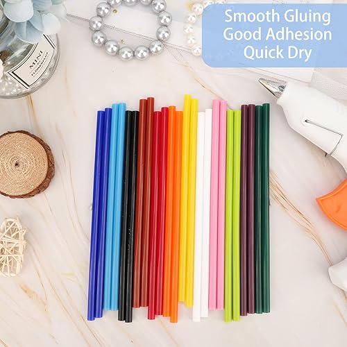 Miniatura 4 de Manarty 2 barras de pegamento caliente de color (12 x 2), 24 unidades de tamaño mini de 0.27 pulgadas de diámetro x 8 pulgadas de largo, pegamento