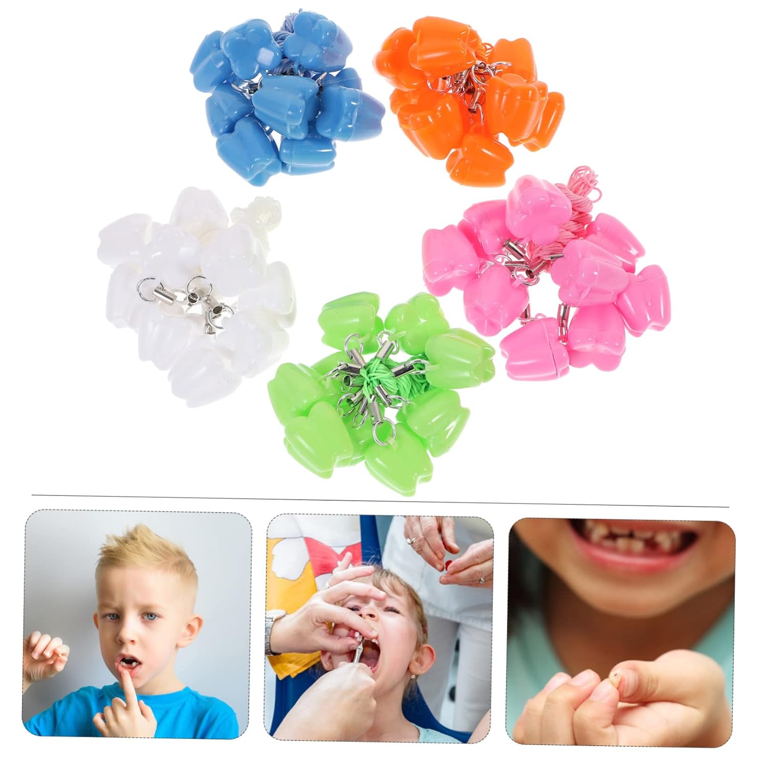 Baby Tooth Container 50pcs Plastic Keepsake Box for Kids White image 4